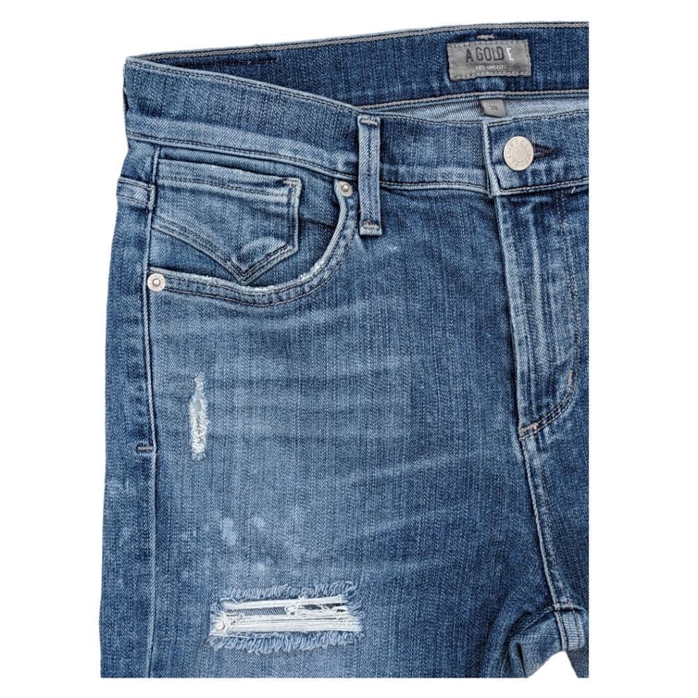 AGoldE Women's Sophie Mid Rise Skinny Jeans Distressed Size 28 - Picture 6 of 15